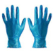 BOX=100 POWDERED BLUE VINYL GLOVES SIZE LARGE P/N 11013