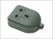 Black 13 Amp 1 Gang Rubber Extension Socket