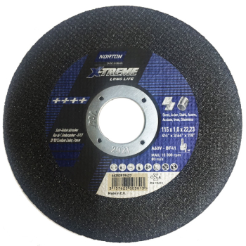 METAL CUTTING DISC 115X1X22 NORTON XTREME A60V FOR ST/ST