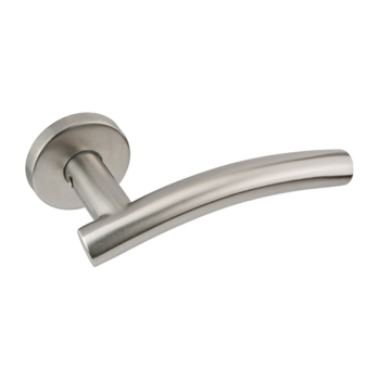 Arched Lever on Rose Eclipse 34404 Satin Stainless Steel