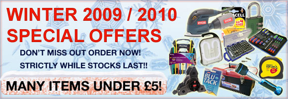 Check out our bargain Christmas 2009 Special Deals from the big brands, including Duracell, Faithfull, Stabila, AEG, Dewalt and more! Many prices starting from under 5 pounds