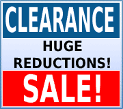 Clearance Sale Now On! Bargain deals, many items have HUGE discounts!