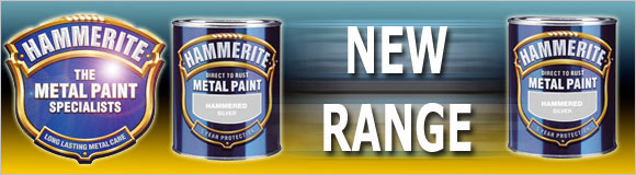  New range of Hammerite products for all your metal painting needs inside and outside your home. Ideal for metal railings, gates, radiators, garden furniture, garage doors or barbecues.