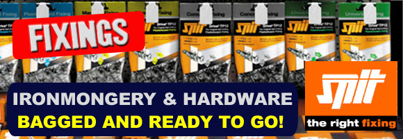 Our ironmongery and hardware ranges are vast, in numerous sizes and finishes! Check out our Spit Branded handy bags of fixings too!