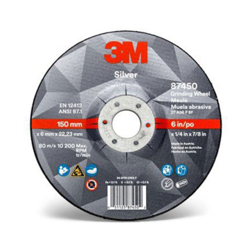 3M<sup>(TM)</sup> Silver Depressed Center Grinding Wheel, T27
