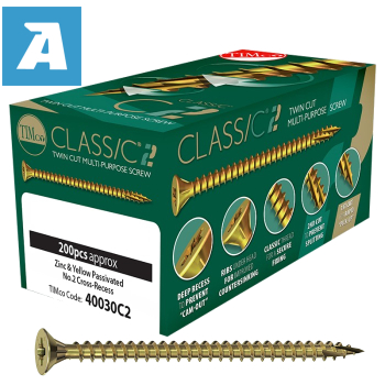 Timco Classic C2 Multi-Purpose Single Thread Woodscrews Yellow CSK
