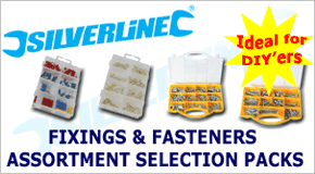 Silverline selection packs, low cost fasteners and fixings ideal for DIY!