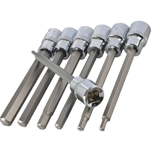 3/8in Drive Extra Long Hex Socket Bit Set, 7 Piece