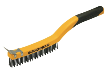 Stainless Steel Wire Brush Sof t Grip with Scraper 355mm (14i