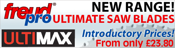 New range of Ultimax ultimate saw blades. Cuts many materials including wood, laminates, plexiglas, plastic, aluminium, trespa and mild steel.