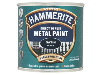 Direct to Rust Satin Finish Metal Paint Black 250ml