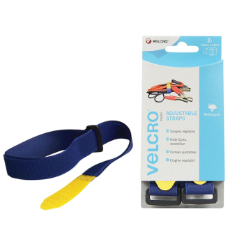 VELCRO Brand Adjustable Strap s (2) 25mm x 46cm Blue