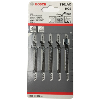 JIGSAW BLADES T101AO PACK=5 BOSCH 2608630031 FOR WOOD JIGSAW BLADES T101AO PACK=5 BOSCH 2608630031 FOR WOOD