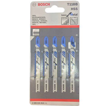 Bosch Jigsaw Blades Basic For Metal T118B P/N 2608631014