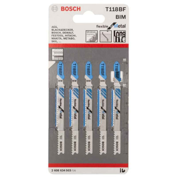 Bosch Jigsaw Blades Basic For Metal T118BF P/N 2608634503