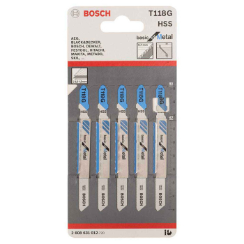 Bosch Jigsaw Blades Basic For Metal T118G P/N 2608631012