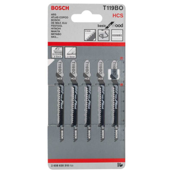Bosch Jigsaw Blades Basic For Wood T119BO P/N 2608630310 Bosch Jigsaw Blades Basic For Wood T119BO P/N 2608630310