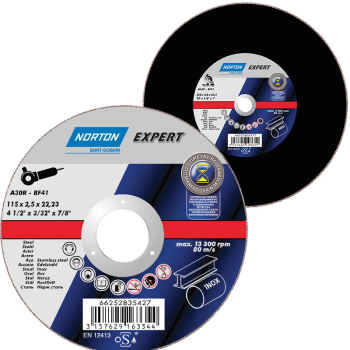 Norton Expert Steel Flat Cutting Disc 115 X 1.6 X 22MM