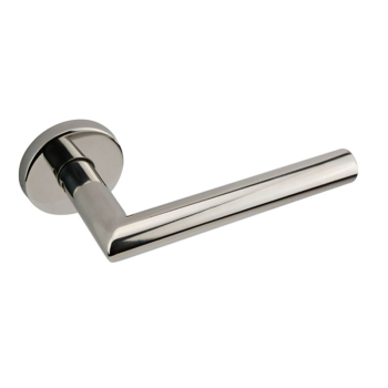 Mitred Lever on Rose Eclipse J31999 Satin Stainless Steel Mitred Lever on Rose Eclipse J31999 Satin Stainless Steel
