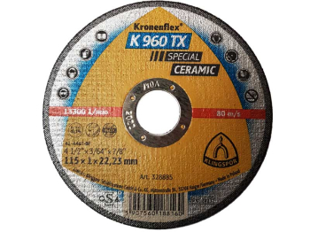 KLINGSPOR 328885 115X1MM CERAMIC DISC SPECIAL K960TX KLINGSPOR 328885 115X1MM CERAMIC DISC SPECIAL K960TX