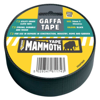MAMMOTH GAFFA TAPE BLACK 50MM X 45MTR EVERBUILD