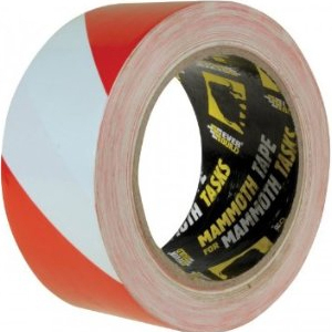 EVERBUILD Mammoth PVC Hazard W arning tape Red/White 50mm x 3