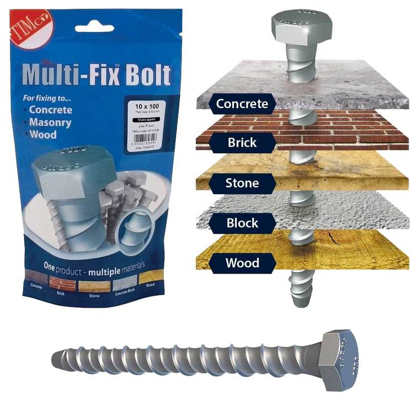 Multi-Fix Concrete Bolt - Hex10 X 60mm TIMco Multi-Fix Bolt Hex Head ...