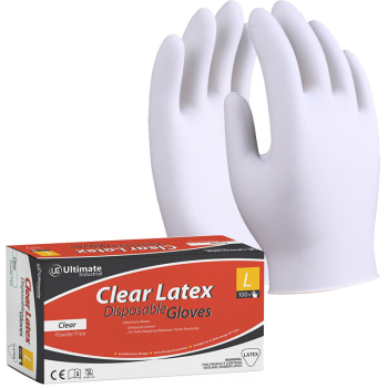 Latex Powerfree Disposable Gloves Clear