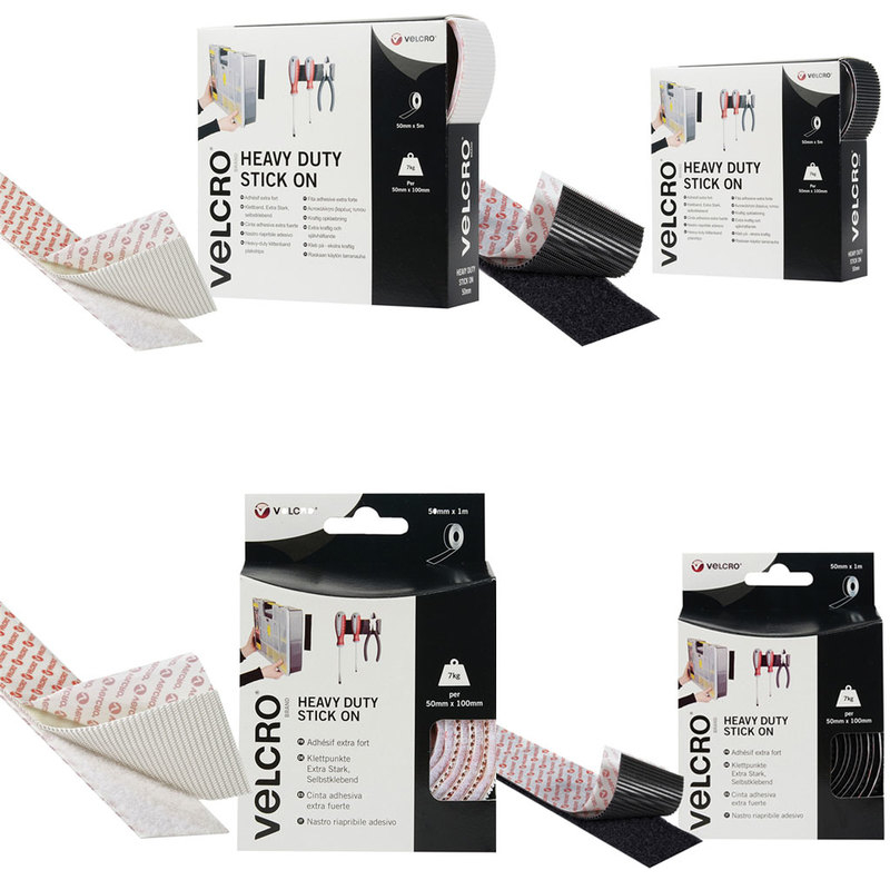 VELCRO Merk | Heavy Duty Stick On Tape | Op lengte gesneden industriële extra sterke dubbelzijdige haak & lus zelfklevende tape | Perfect voor kamerinrichting en thuis, kantoor, garagegebruik | zwart VELCRO Merk | Heavy Duty Stick On Tape | Op lengte gesneden industriële extra sterke dubbelzijdige haak & lus zelfklevende tape | Perfect voor kamerinrichting en thuis, kantoor, garagegebruik | zwart