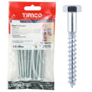 TIMBAG 0850CSCB BAG=75 M8 X 50 COACH SCREWS ZC TIMBAG 0850CSCB BAG=75 M8 X 50 COACH SCREWS ZC