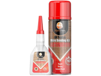 Mitre Bonding Kit 200ml Aerosol & 50gm Adhesive Mitre Bonding Kit 200ml Aerosol & 50gm Adhesive