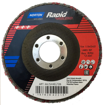 Norton Rapid Blend & Finish 115 X 22mm Disc - NEX3SF