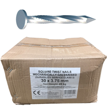 SQUARE TWIST NAIL GALV 30mm X 3.75g (1.1/4in X 9) SQUARE TWIST NAIL GALV 30mm X 3.75g (1.1/4in X 9)