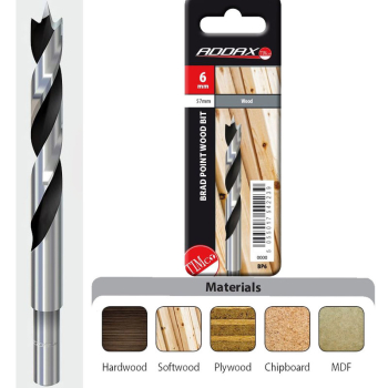 5mm x 87mm Brad Point Wood Drill Bit Addax BP5 5mm x 87mm Brad Point Wood Drill Bit Addax BP5