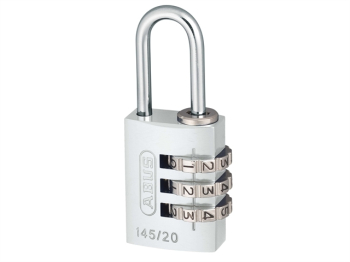 145/20 20mm Aluminium Combinat ion Padlock Silver 46574 145/20 20mm Aluminium Combinat ion Padlock Silver 46574