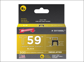T59 Insulated Staples Black 6 x 8mm (Box 300)
