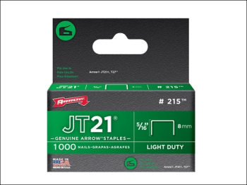 JT21 T27 Staples 8mm ( 5/16in) (Box 1000)