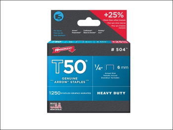 T50 Staples 6mm (1/4in) (Pack 5000, 4 x 1250)