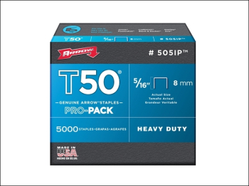 T50 Staples 8mm (5/16in) (Pack 5000, 4 x 1250)