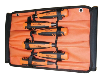 424-P Bevel Edge Chisel Set in Roll, 6 Piece 424-P Bevel Edge Chisel Set in Roll, 6 Piece