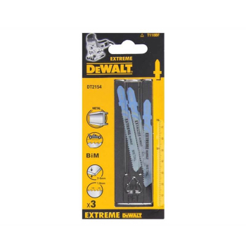 DT2154 EXTREME Metal Cutting Jigsaw Blades Pack of 3