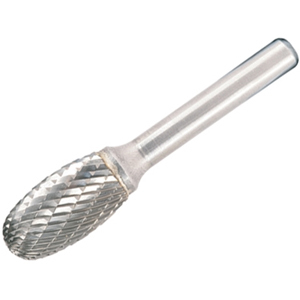 Solid Carbide Bright Rotary Burr Oval 12.7mm x 6mm Solid Carbide Bright Rotary Burr Oval 12.7mm x 6mm