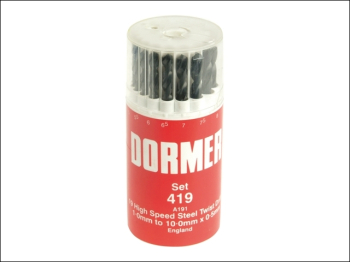 A191 No.419 Metric HSS Drill Set of 19 1.0-10.0 x 0.5mm A191 No.419 Metric HSS Drill Set of 19 1.0-10.0 x 0.5mm