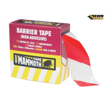 Barrier Tape Red / White 72mm x 500m