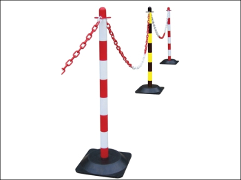 Plastic Post for Chain - Red / White