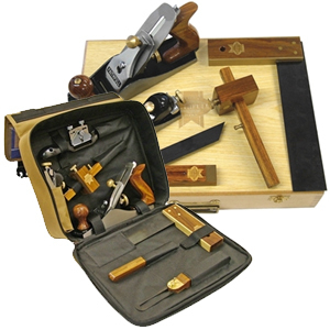 Plane & Woodworking Set of 4 in Wooden Box