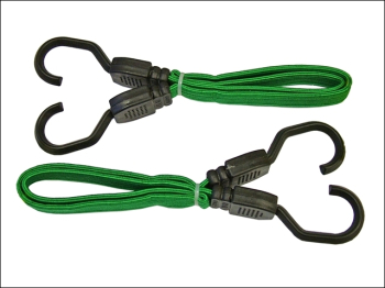 Flat Bungee Cord 60cm (24in) Green 2 Piece