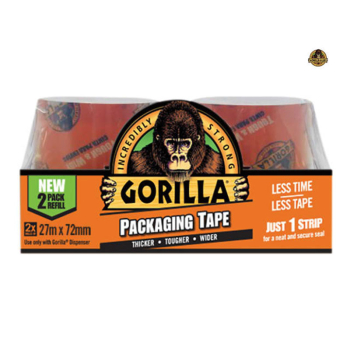Gorilla Packaging Tape Refill 72mm x 27m (Pack 2)