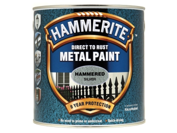 Direct to Rust Hammered Finish Metal Paint Silver 2.5 Litre