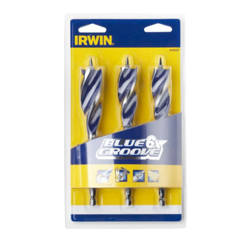 Blue Groove 6X Wood Drill Bit Set, 3 Piece Blue Groove 6X Wood Drill Bit Set, 3 Piece